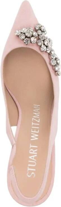 Stuart Weitzman Kristallen Bloem Sandalen Pink Dames