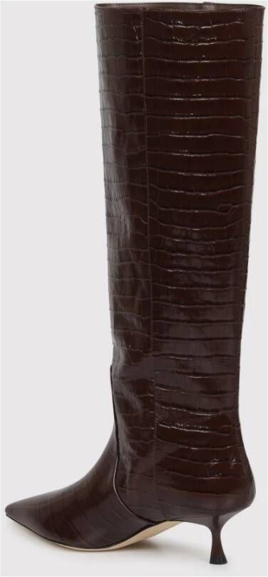 Stuart Weitzman Laarzen met krokodillenprint en kittenhak