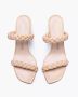 Stuart Weitzman Leren Muiltjes met Geweven Banden Beige Dames - Thumbnail 2