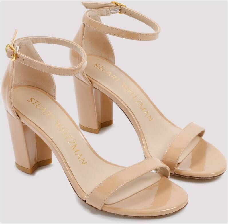 Stuart Weitzman Leren Nearlynude Sandalen Beige Dames