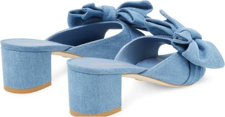 Stuart Weitzman Loveknot 50 Block Slide Blauw Dames