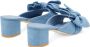 Stuart Weitzman Loveknot 50 Block Slide Mules Blue Dames - Thumbnail 3