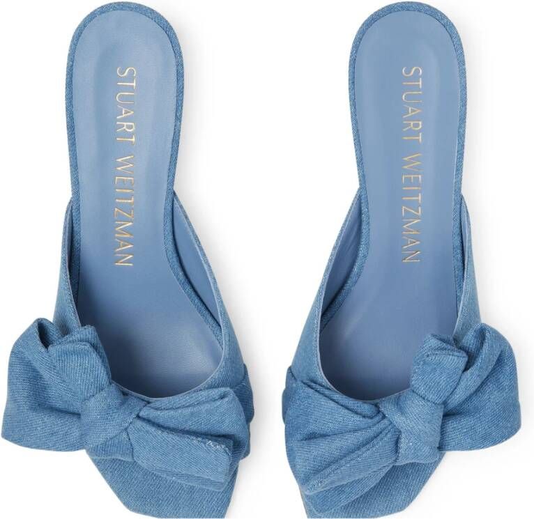 Stuart Weitzman Loveknot 50 Block Slide Blauw Dames