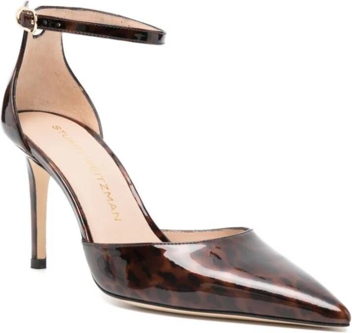 Stuart Weitz Luipaardprint Enkelband Pumps