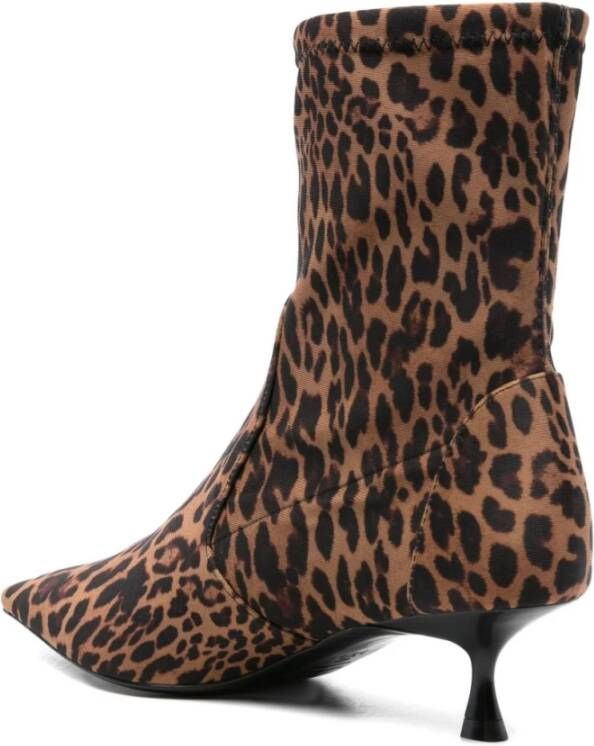 Stuart Weitzman Luipaardprint Stiletto Sock-Style Laarzen