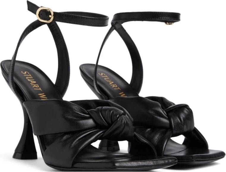 Stuart Weitzman Luxe Geknoopte Vamp Sandaal Black Dames