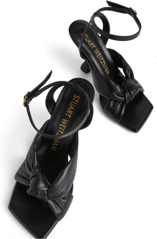 Stuart Weitzman Luxe Geknoopte Vamp Sandaal Black Dames