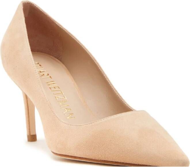 Stuart Weitzman Luxe Suède Pump Beige Dames