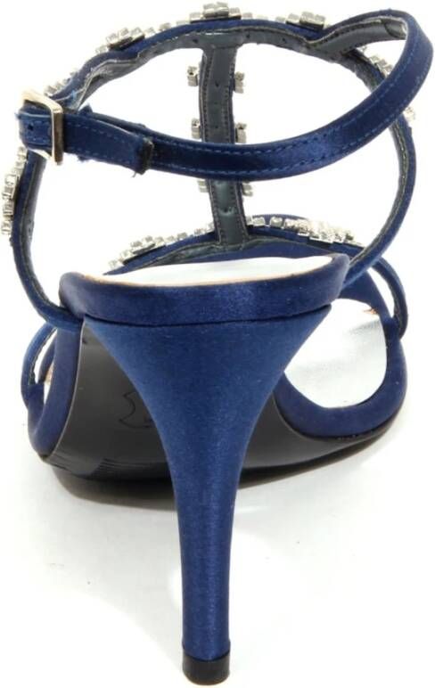 Stuart Weitzman Midnight Satin Sandalen met 9cm Hak