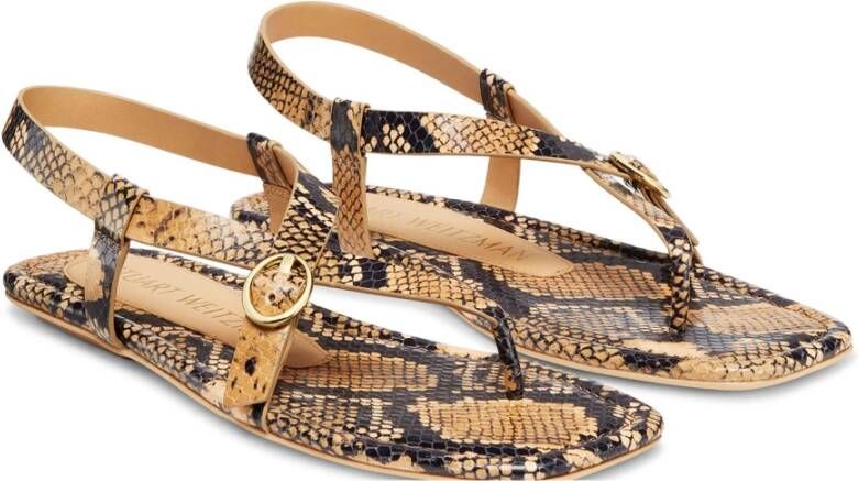 Stuart Weitzman Minimalistische Strappy Sandaal Orange Dames