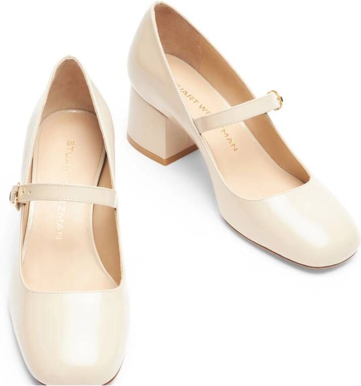 Stuart Weitzman Moderne Mary Jane Pump Beige Dames