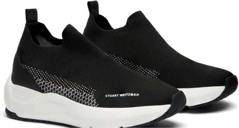 Stuart Weitzman Moderne Mesh Panel Sneaker Black Dames