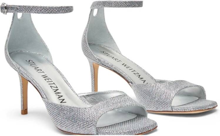 Stuart Weitzman Moderne Vierkante Teen Sandaal Gray Dames