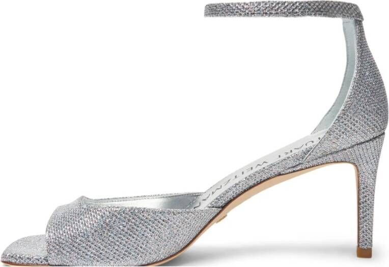 Stuart Weitzman Moderne Vierkante Teen Sandaal Gray Dames