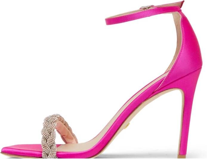 Stuart Weitzman Nudistcurve 100 Highshine Sandal Roze Dames