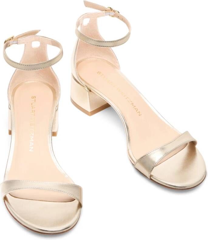 Stuart Weitzman Nudistcurve 35 Block-Heel Suede Sandal