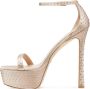 Stuart Weitzman Nudistcurve Hollywood glans sandaal Beige Dames - Thumbnail 2