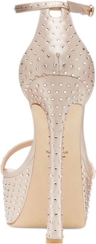 Stuart Weitzman Nudistcurve Hollywood glans sandaal Beige Dames