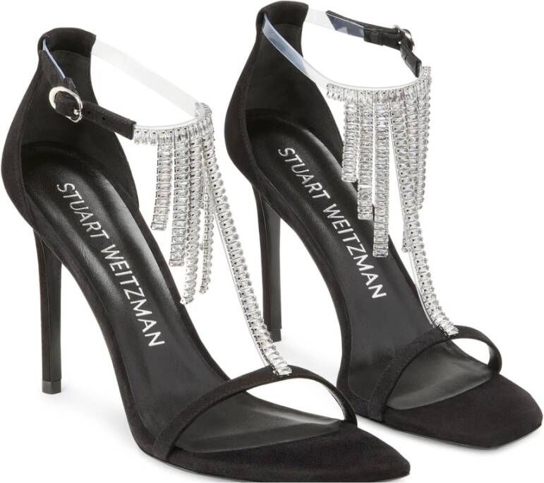 Stuart Weitzman Nudistcurve Superglam 100 Sandal Zwart Dames