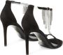 Stuart Weitzman Weelderige Kristalfranje T-Strap Sandaal Black Dames - Thumbnail 3