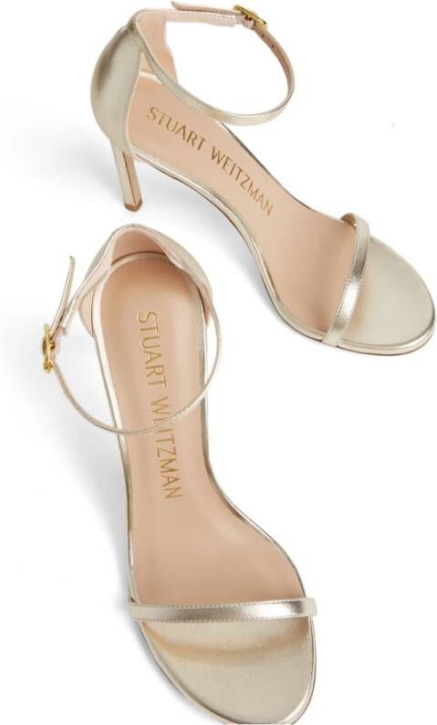 Stuart Weitzman Nudistsong Metallic High Heel Sandals