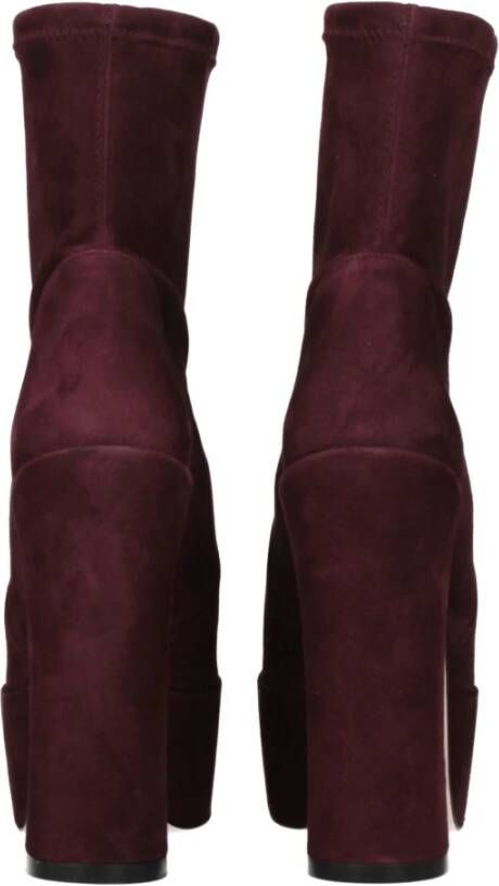 Stuart Weitzman Paarse Leren Enkellaarzen