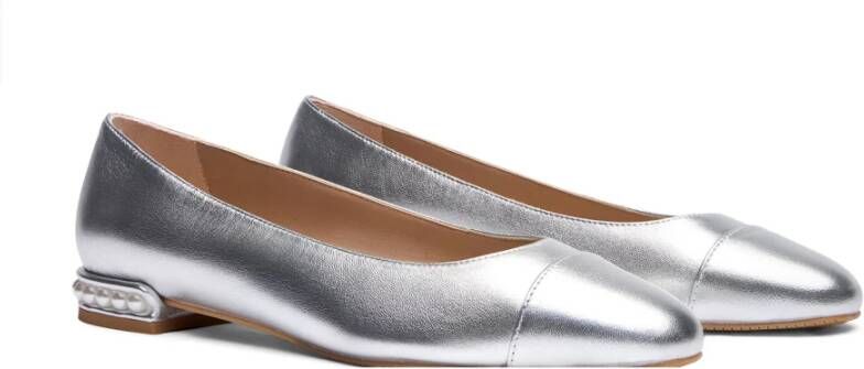 Stuart Weitzman Parel Versierde Ballet Flat Gray Dames