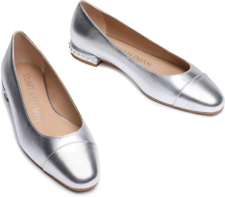 Stuart Weitzman Parel Versierde Ballet Flat Gray Dames