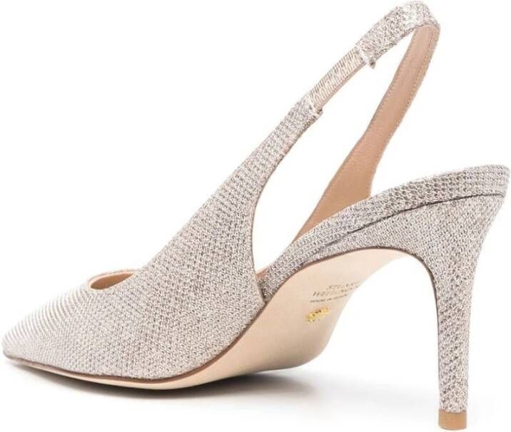 Stuart Weitzman Zilveren Leren Slingback met Stiletto Hak Gray Dames - Foto 6