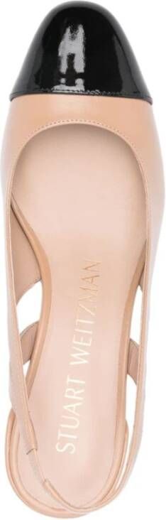 Stuart Weitzman Beige Slingback Pumps met Blokhak Beige Dames