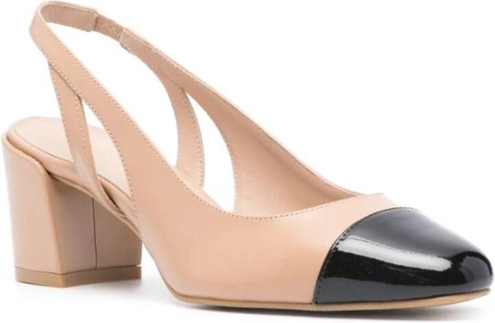 Stuart Weitzman Beige Slingback Pumps met Blokhak Beige Dames