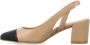 Stuart Weitzman Kleur-Blok Leren Slingback Hakken Beige Dames - Thumbnail 16