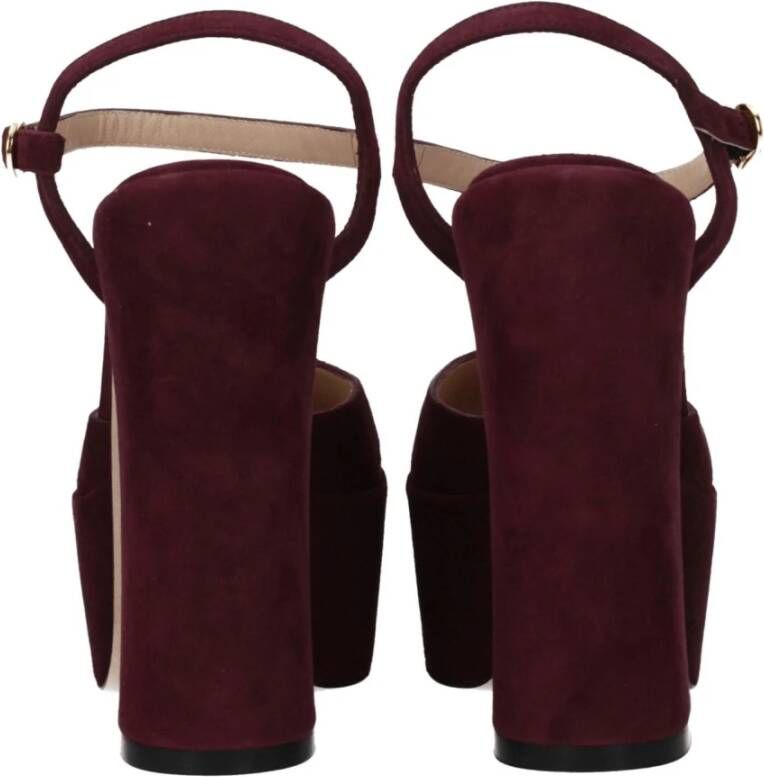 Stuart Weitz Rode leren platformsandalen