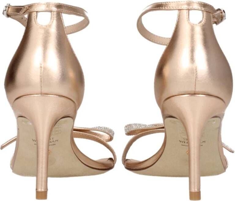 Stuart Weitzman Roze Leren Sandaal met Strik