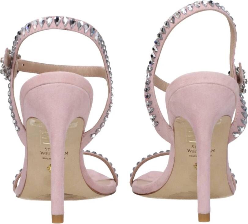 Stuart Weitzman Roze leren stilettohak sandalen