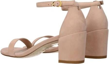 Stuart Weitzman Roze Suède Middelhak Sandalen