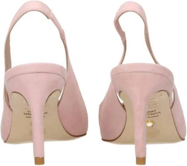 Stuart Weitzman Roze Suède Puntige Neus Sandalen