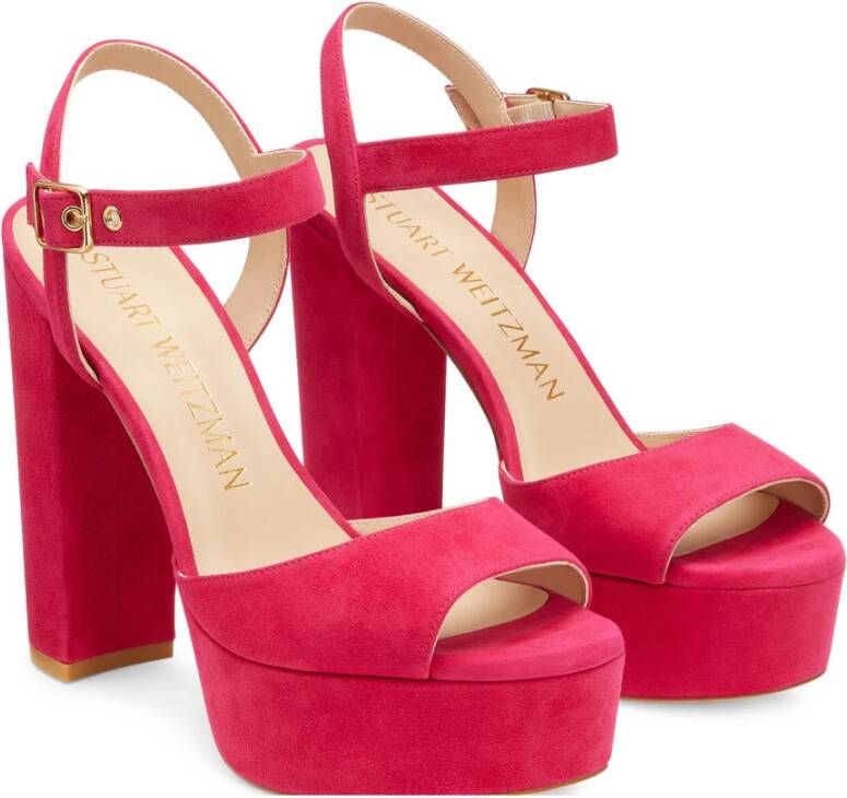 Stuart Weitzman Ryder 95 Platform Sandal Roze Dames