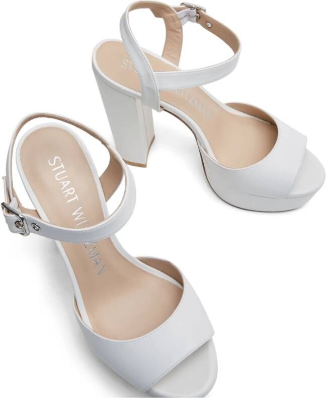 Stuart Weitzman Ryder 95 Platform Sandal Wit Dames