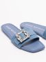 Stuart Weitzman Kristalversierde Denim Slide Sandaal Blue Dames - Thumbnail 3