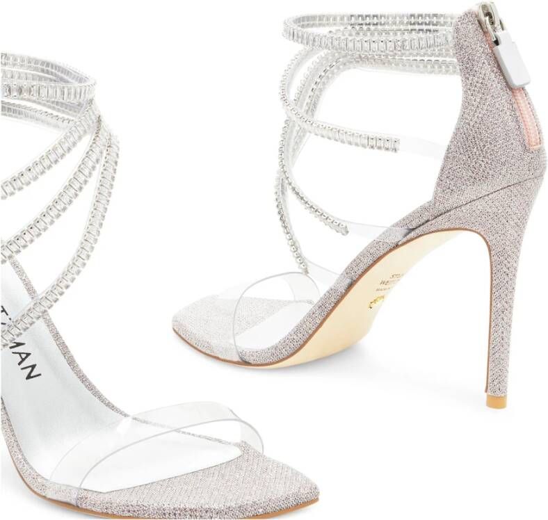 Stuart Weitzman Sandaal met hoge hak en kristallen accenten