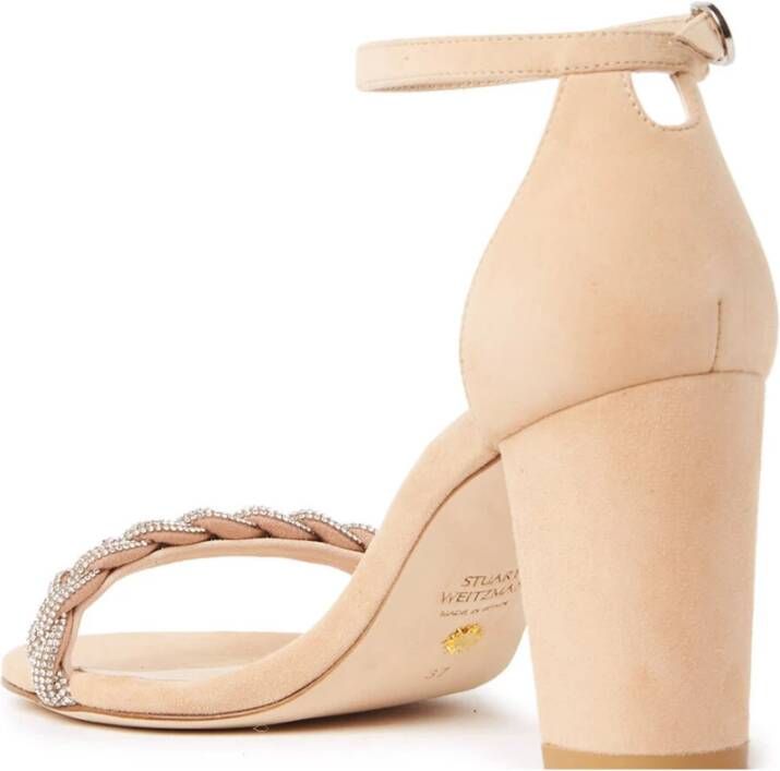 Stuart Weitzman Sandaal met Kristallen Versiering en Hoogglans