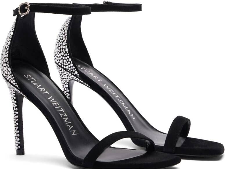 Stuart Weitzman Sandaal met Kristalversiering Black Dames