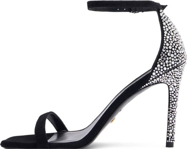 Stuart Weitzman Sandaal met Kristalversiering Black Dames