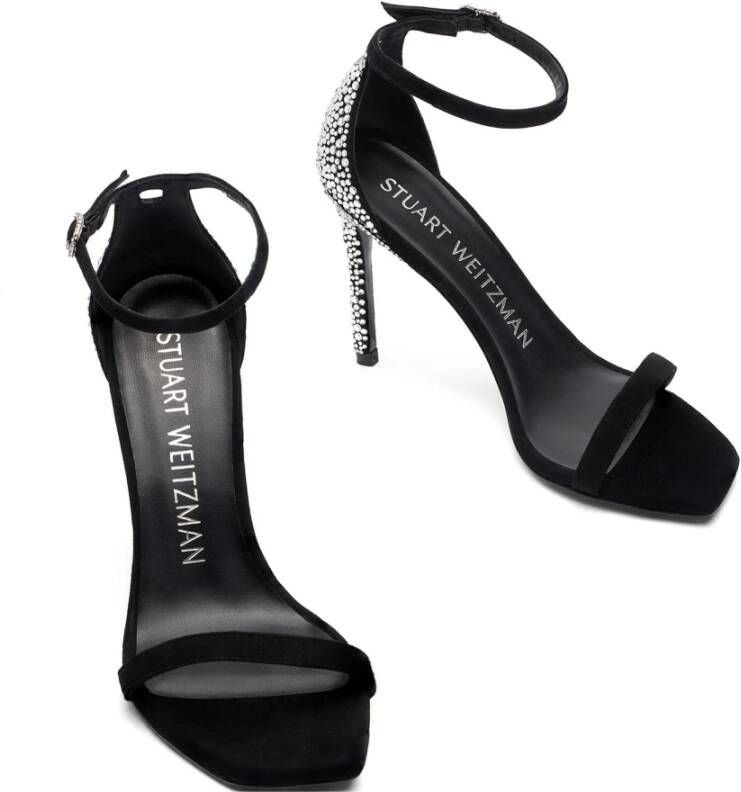 Stuart Weitzman Sandaal met Kristalversiering Black Dames