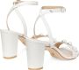 Stuart Weitzman Sandaal met Parelversiering en Blokhak White Dames - Thumbnail 3