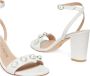 Stuart Weitzman Sandaal met Parelversiering en Blokhak White Dames - Thumbnail 4