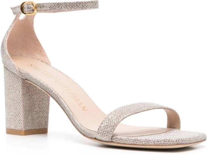 Stuart Weitzman Sandalen met hoge hak en glitterdetail Gray Dames