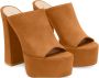 Stuart Weitzman Gedurfde Suède Platform Slide Brown Dames - Thumbnail 2