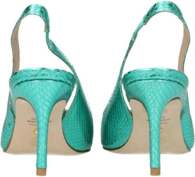 Stuart Weitzman Slangenprint puntige neus sandaal